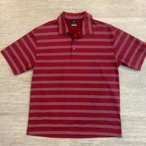Nike Red Striped Polo Shirt